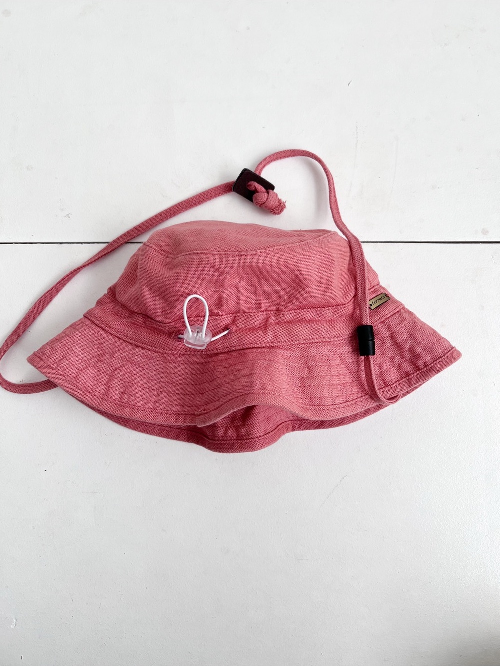 Anthropologie Toddler Rose Pink Bucket Hat with Chin Strap